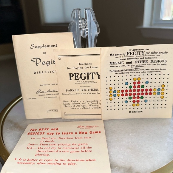 Vintage Board Game Pegity and Other Games by Parker Brothers - Picture 3 of 10